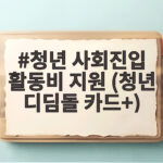 청년 사회진입 활동비 지원 (청년 디딤돌 카드+)