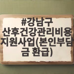 강남구 산후건강관리비용 지원사업(본인부담금 환급)