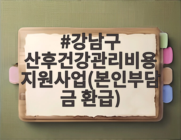 강남구 산후건강관리비용 지원사업(본인부담금 환급)