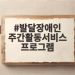 발달장애인 주간활동서비스 프로그램 이용 방법 발달장애인 주간활동서비스 프로그램