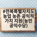 전북 농민 공익수당 60만원 신청 방법 전북특별자치도 농업 농촌 공익적 가치 지원(농민 공익수당)