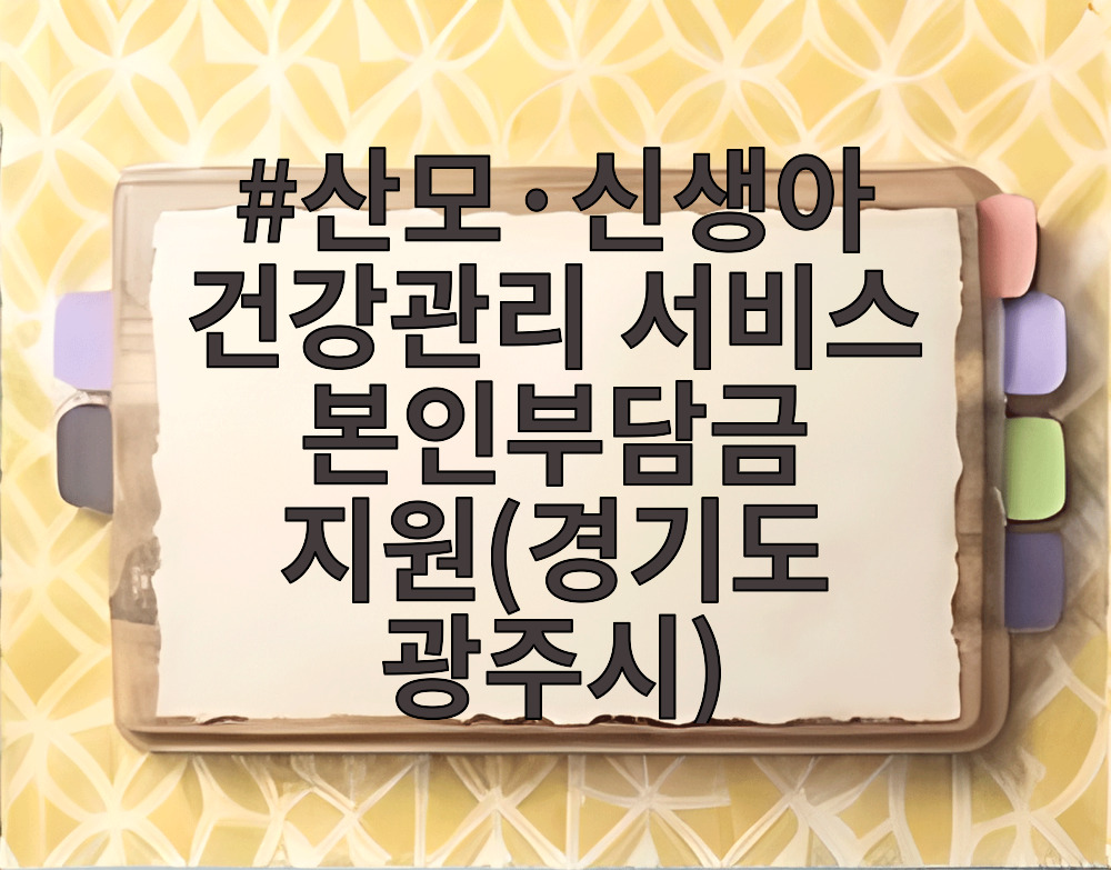 산모·신생아 건강관리 서비스 본인부담금 지원(경기도 광주시)