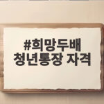 희망두배 청년통장 자격 조건 총정리 희망두배 청년통장 자격