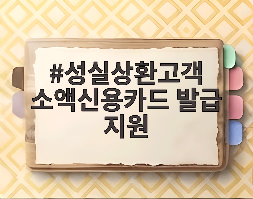 성실상환고객 소액신용카드 발급 지원