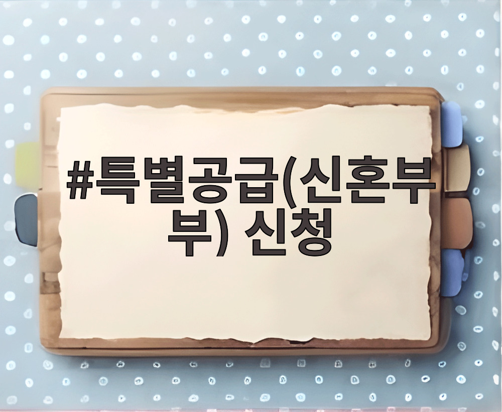 특별공급(신혼부부) 신청