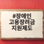 장애인 고용장려금 지원제도 신청 조건과 금액 안내 장애인 고용장려금 지원제도