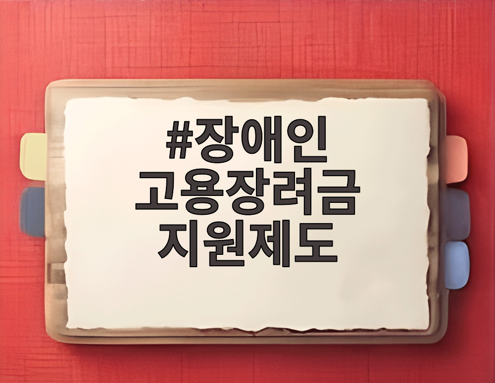 장애인 고용장려금 지원제도