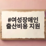 여성장애인 출산비용 지원 120만원 신청 안내 여성장애인 출산비용 지원