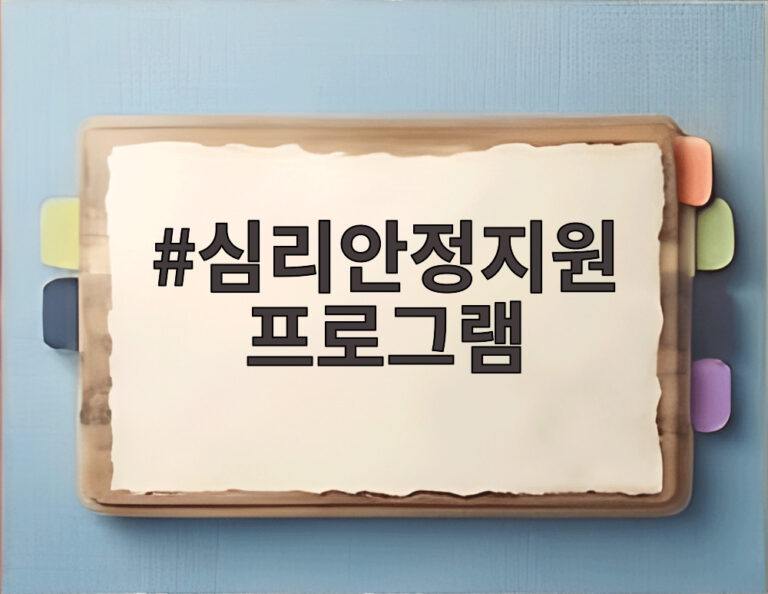 심리안정지원 프로그램