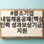 중소기업 내일채움공제(핵심인력 성과보상기금) 지원