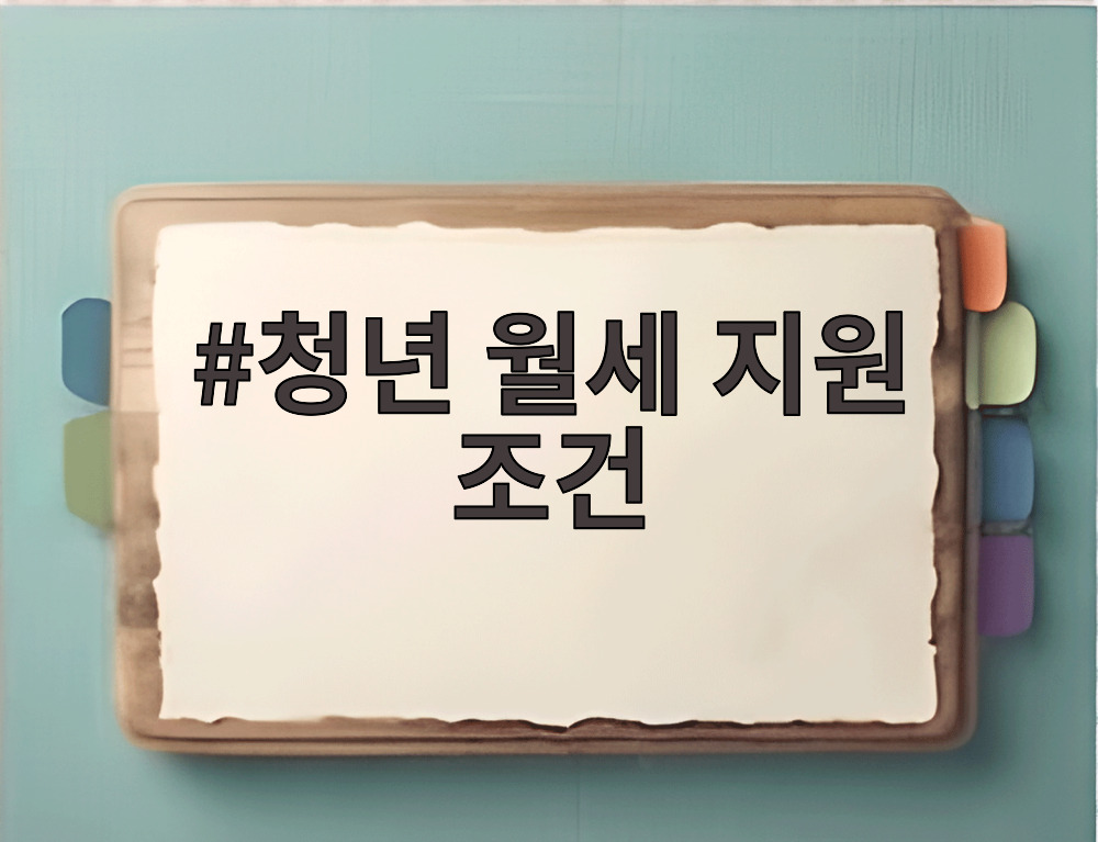 청년 월세 지원 조건