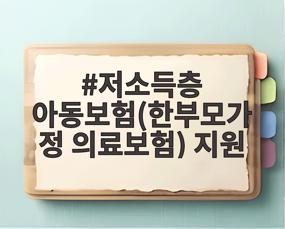 저소득층 아동보험(한부모가정 의료보험) 지원