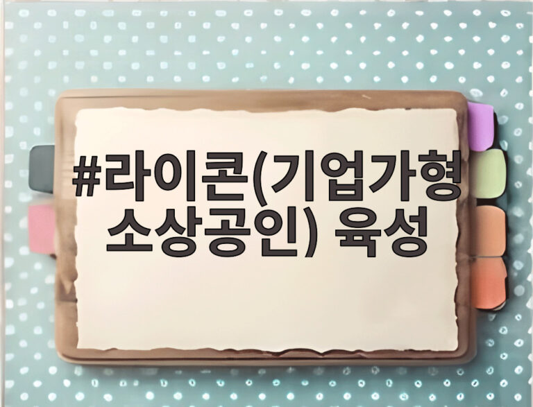 라이콘(기업가형 소상공인) 육성