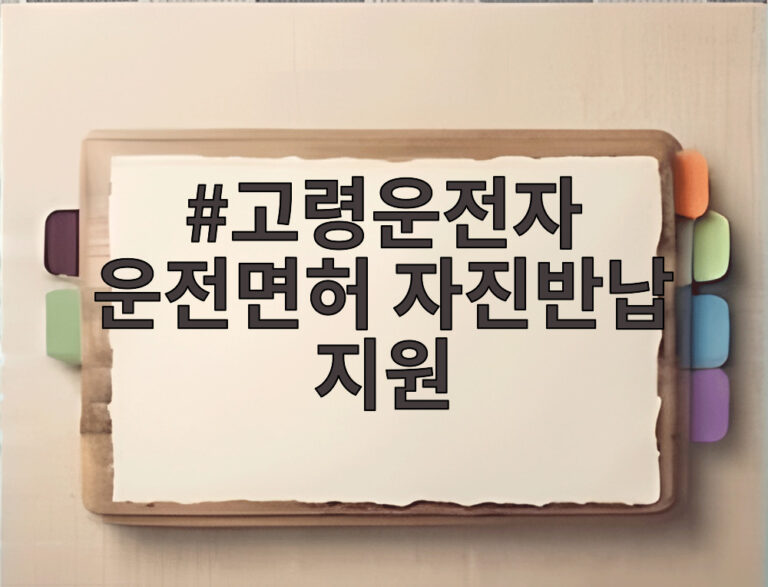 고령운전자 운전면허 자진반납 지원
