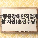 중증장애인직업재활 지원 훈련수당 신청 조건과 혜택 알아보기 중증장애인직업재활 지원(훈련수당)