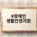 장애인 생활안정지원 혜택 총정리 신청 전에 꼭 확인하세요 장애인 생활안정지원