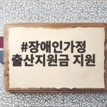 장애인가정 출산지원금 지원