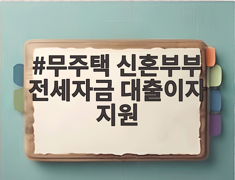 무주택 신혼부부 전세자금 대출이자 지원
