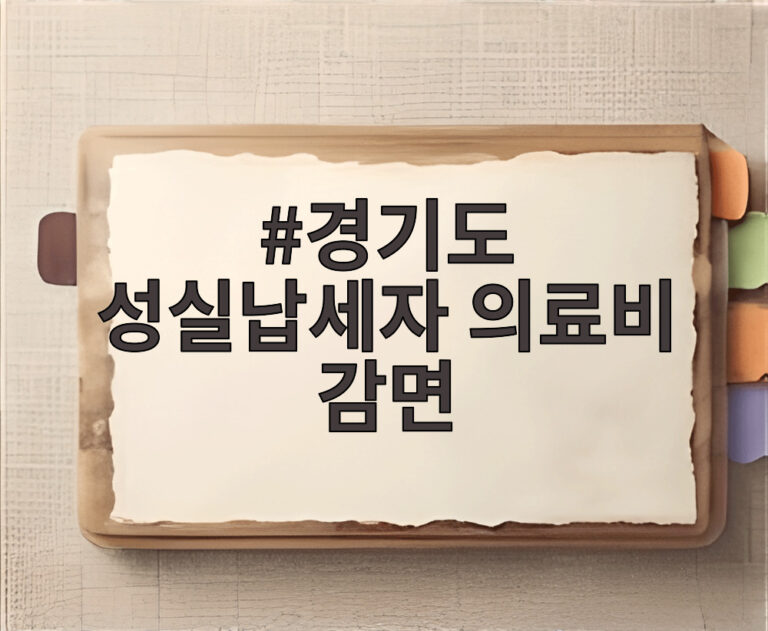 경기도 성실납세자 의료비 감면