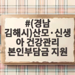 (경남 김해시)산모·신생아 건강관리 본인부담금 지원 환급 신청 총정리 (경남 김해시)산모·신생아 건강관리 본인부담금 지원
