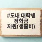 도내 대학생 장학금 지원 생활비 100만원 조건과 준비 방법 도내 대학생 장학금 지원(생활비)