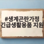 생계곤란가정 긴급생활용품 지원 지금 바로 확인하세요 생계곤란가정 긴급생활용품 지원