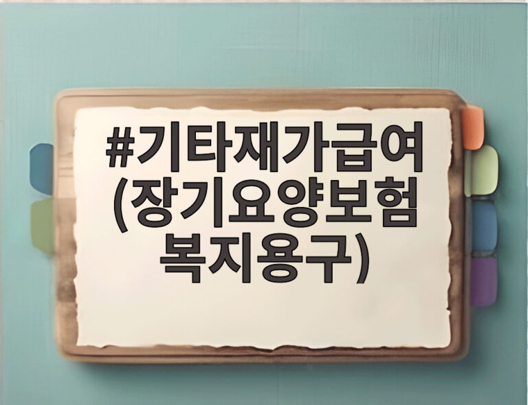 기타재가급여 (장기요양보험 복지용구)