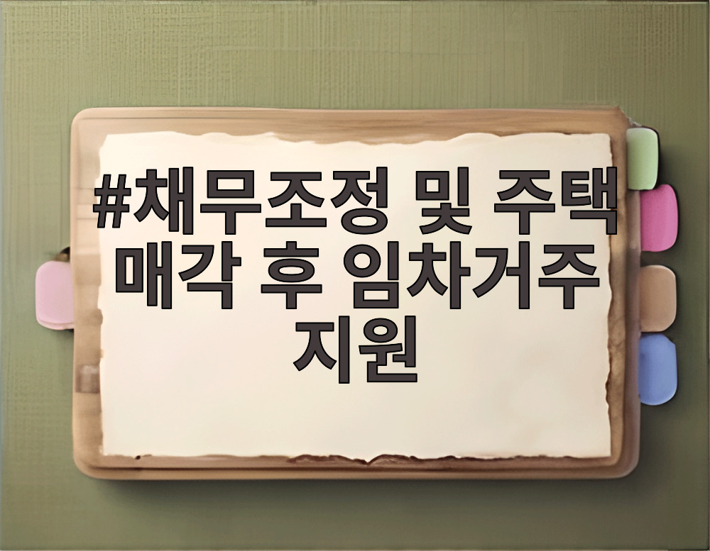 채무조정 및 주택 매각 후 임차거주 지원