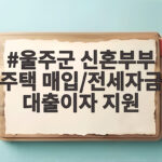 울주군 신혼부부 주택 매입/전세자금 대출이자 지원